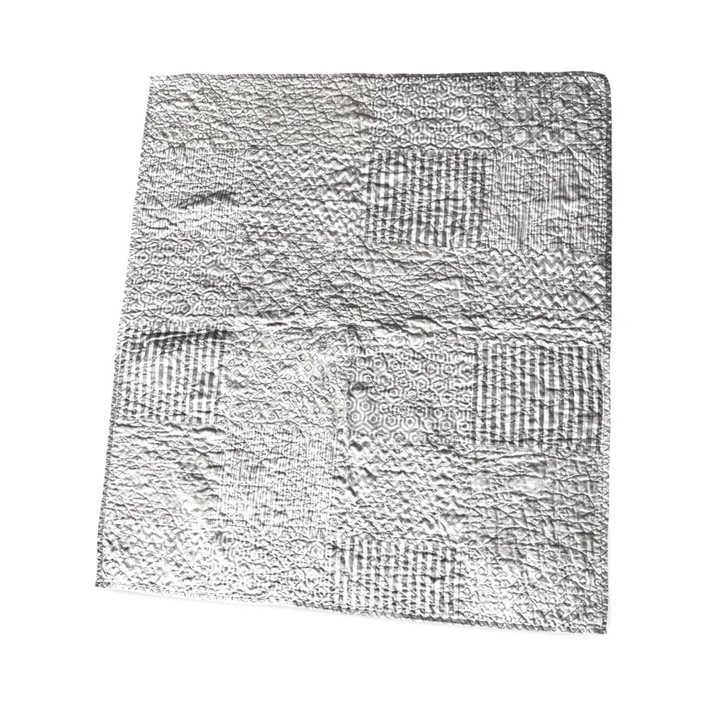Handmade Elephant Print Quilted Baby Quilt Blanket - Gray, White and Turquoise